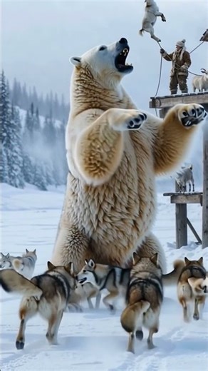 Frozen Survival: Polar Bear vs Wolves | A Brutal Arctic Standoff in 8K