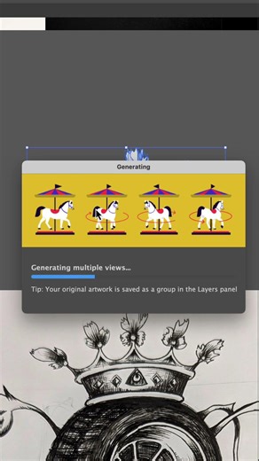 Using turntable in #adobeillustrator to make vectors/drawings 3D!