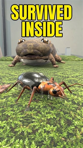 How this beetle survives being eaten alive 🤯 #survival #biology #shorts