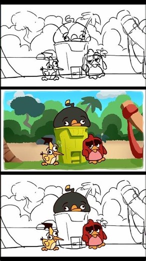 Storyboard and Colored process from The Angry birds movie 2 recap