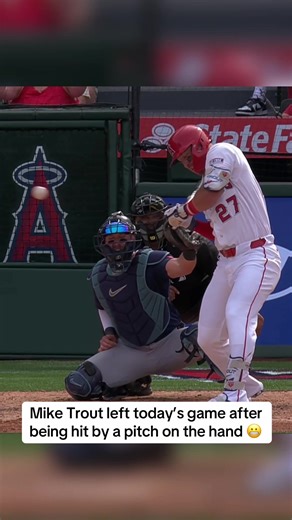 Mike Trout Hit By Pitch, Leaves Game