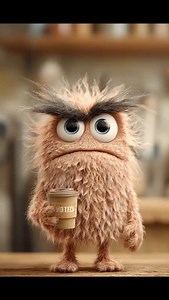 6 comments | Good morning! Do you need a coffee? #goodmorning #coffee #gm #wakeup #littlemonster #cutemonster #cute #funny | Cross Animate | Facebook