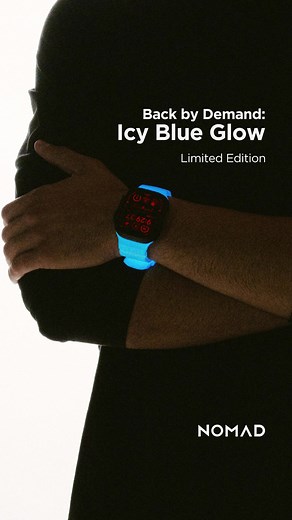 Our limited edition Icy Blue Glow band is HERE. Designed for Apple Watch Ultra & Ultra 2. Icy Blue harnesses the power of photoluminescence, absorbing light energy and then releasing it as a vibrant electric blue glow in dark conditions. | Nomad