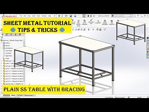 Solidworks sheet metal tutorial | make a plain ss table | sheet metal