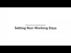 Get Started with RotaCloud: Setting Non-Working Days