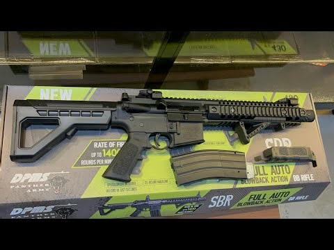 Airgun Rifle SBR Black by DPMS Panther Arms C02 Powered Steel Ball unboxing and testing