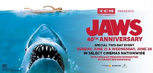 TCM, Fathom Events and Universal Studios Entertainment present Jaws 40th Anniversary on the big screen for only two days on June 21st and 24th. Tickets on sale now > http://bit.ly/40thAnniversaryJaws | Universal Pictures