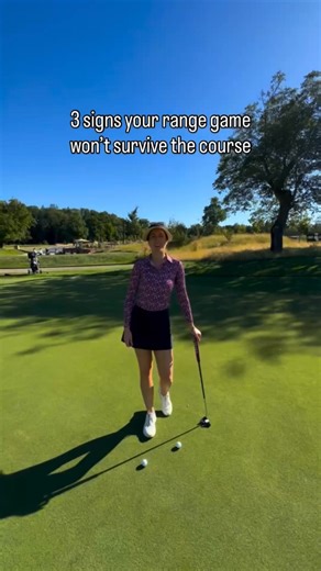 3 signs your range game won’t survive the course ❌ 1️⃣ You hit it pure on the range… then top it on the first tee.�2️⃣ You need 5 practice swings before every shot.�3️⃣ Your brain sounds like an instruction manual mid-round. The fix is coming soon. ☺️ Want to guess what it is? | Sandra Gal