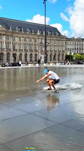 Water sliding on road 🏄‍♂️.