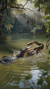 6.1K views · 18 reactions | Intense Battle between Crocodile wnd Python in the Lake #ai_videos_tanuj #viralreels #instagood | MGTC Farming | Facebook