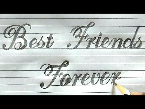 Cursive-Calligraphy writing | How to write "Best friends forever" | @RUA sign writing