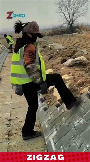Fast & Efficient Process Installing Interlocking Concrete Blocks for Drainage Channels
