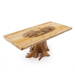 Walk on the Wild Side Hand Carved Cedar Stump Table