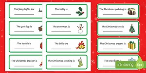 Christmas Themed Fill in the Adjective Word Cards