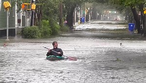 100K views · 578 reactions | Charleston, SC: Here’s a guy kayaking down Coming Street. ‍♀️ #Ian | Trooper Bob - ABC News 4 Traffic Tracker | Facebook