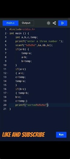 🔥 Sort Numbers Instantly in C (Non-Decreasing Order!) 🔥#C #Code #Coding #Program #Tech #Dev