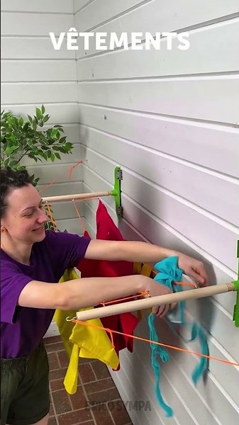 Astuce Amazing pour la Maison – Réutilisez une Serpillière pour Créer un Sèche-linge à Vêtements !♻️