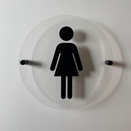Clear and Black Acrylic Bathroom Sign | Unisex Men Women Handicap Designs | Business Restroom Signs - Etsy
