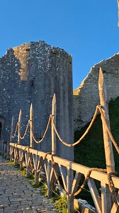 Beautiful golden sunset lighting up Corfe Castle keep and gatehouse earlier this evening 🏰☀️ | National Trust Corfe Castle