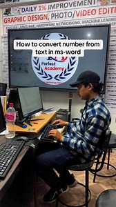13K views · 245 reactions | How to convert number from text in ms-word #works #computer #PhotoVideography #class #design #print #design #Perfect | Perfect Academy | Facebook