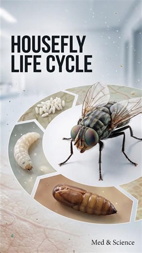 Housefly Life Cycle | From Egg to Adult Fly | 3D Animation #Housefly, #HouseflyLifeCycle, #HouseFly,