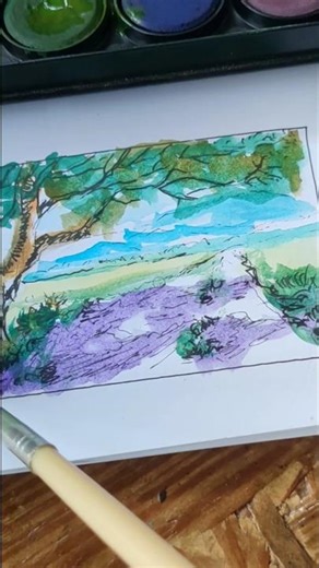 watercolor drawing sketch #shortvideo