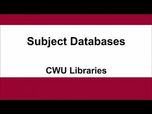 Subject Databases