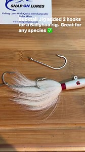 Bucktail Jig with 3 hooks for a Ballyhoo rig. #fishingfins #fishing #fishinglife #fishingtips #fishingflorida #miamifishing #snapper #mutton #tuna #fypシ #fyp #fishingtrip #fishflorida | Fishingfins