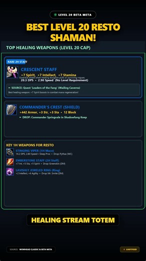 BEST LEVEL 20 RESTO SHAMAN BUILD! (0/0/11 Immunity Healer) 🌿✨ #shorts