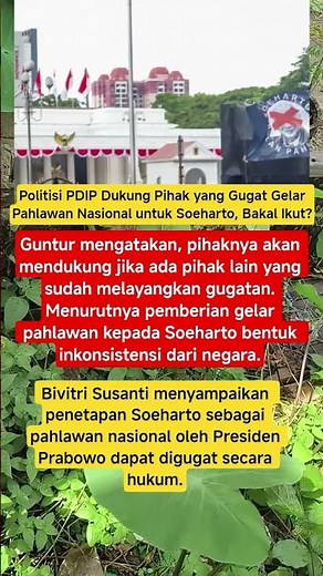 Politisi PDIP Dukung Pihak yang Gugat Gelar Pahlawan Nasional untuk Soeharto, Bakal Ikut?
