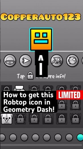 How to get the new LIMITED TIME ROBTOP icon In Geometry Dash! #GDawards #geometrydash #gdcommunity