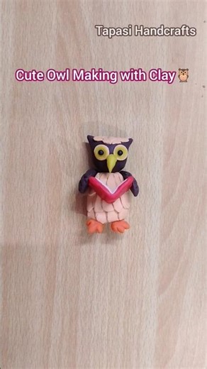 How to make cute owl with clay 🦉 #shorts