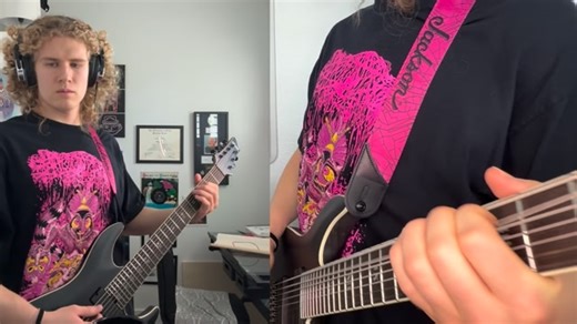 Zach-attack on Instagram: "Yo! Go follow my new guitar account! I’m still recovering from a forearm injury but Garrett and I are seeing Sanguine fish in the bog this week and I’m slammed so I just decided to record a quick take…and had to show off this beautiful new 7-string. She’s a chugger fs Huge shoutout to the boys @sanguisugaboggband @bleedingprofusely @policyofdruice @allmyfriendsareced for keeping death metal alive, and my lovely girlfriend for the sick ring light set up. Dead as Shit-Sa