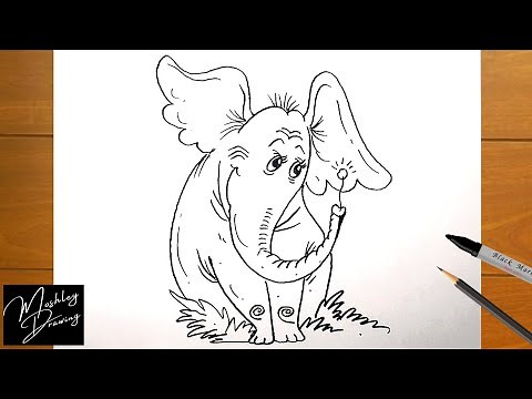 How to Draw Horton The Elephant - Hears a Who By Dr. Seuss