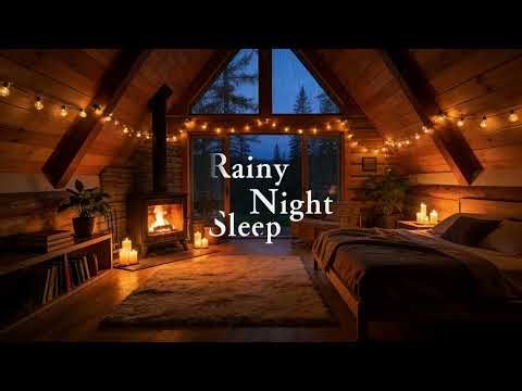 The crackling of the fireplace mingled with the sound of rain｜Rainy Night Sleep ｜good night