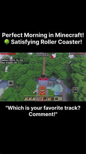 Perfect Morning in Minecraft! 🌳 Satisfying Roller Coaster part-3#minecraft #gaming #shorts