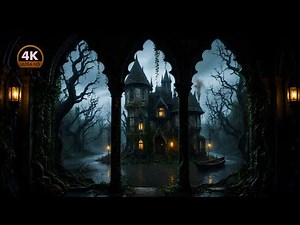 CASTLE WINDOW PROJECTOR (4K) | 🌧️ Dark Fantasy Rain Ambience for Sleep