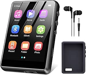 MP3 Player Bluetooth 5.3, SWOFY 64GB Mp3 Music Player with 2.4" Touch Screen, Portable Mp4 Player Digital Audio Player with HD Speaker FM Radio, Recording Support up 128GB Black