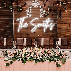 Custom Neon Signs, Personalized Led Neon Lights Sign,Neon Sign Customizable for Wall Decor Wedding Birthday Party Bedroom Bar Shop Name Logo Lights (Optional 10" to 60")