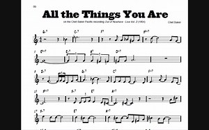 All The Things You Are -Chet Baker查特·贝克 Solo乐谱