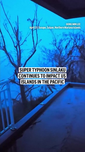 Super Typhoon Sinlaku steadily battered a pair of remote U.S. islands in the Pacific Ocean with ferocious winds and relentless rains, shredding tin roofs and forcing residents to take cover from flying tree limbs.