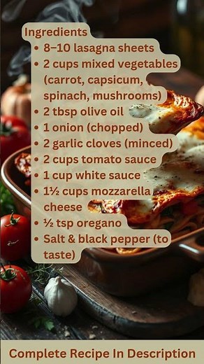 Vegetable Lasagna Recipe by What Shall I Cook