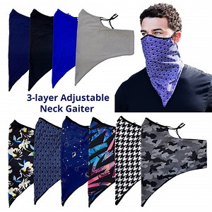 Adjustable Ear Loops Patterned Neck Gaiter Mask With 3 Layers of Fabric and Filter Pocket, Nose Contour, Cooling Moisture Wicking, Unisex - Etsy
