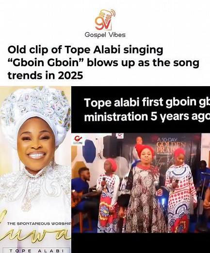 Old clip of Tope Alabi singing “Gboin Gboin” blows up as the song trends in 2025 🎥: Tiktok//@poshman_cakesandevent #gospelvibes #gospelmusic | Gospel Vibes