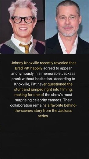 Johnny Knoxville Reveals How Brad Pitt Agreed to His Wildest Jackass Stunt