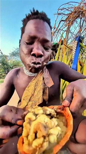 African Tribal Food Journey | Hunt, Cook and Eat with Traditional Skills #ViralShorts #wildfood