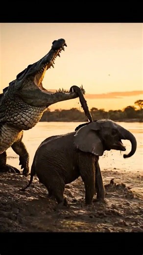 Elephant vs Crocodile — Incredible Moment