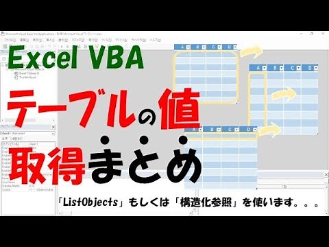 【VBA】テーブルから値を取得する方法まとめ【“構造化参照”と“ListObjects”の比較】