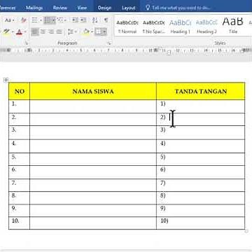 CARA MEMBUAT DAFTAR HADIR ZIG ZAG DI WORD