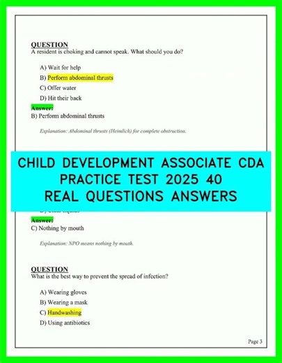 Child Development Associate CDA Practice Test 2025 | 40 Real Questions & Answers Latest Exam Prep!